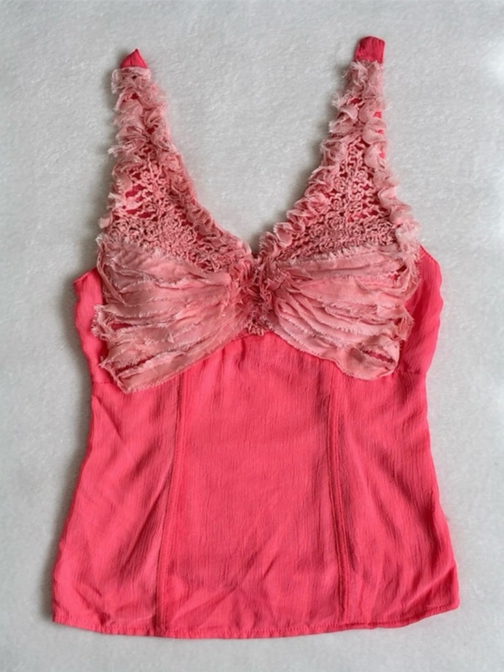 Marineblu Pink Lace-Detail Camisole Tank Top